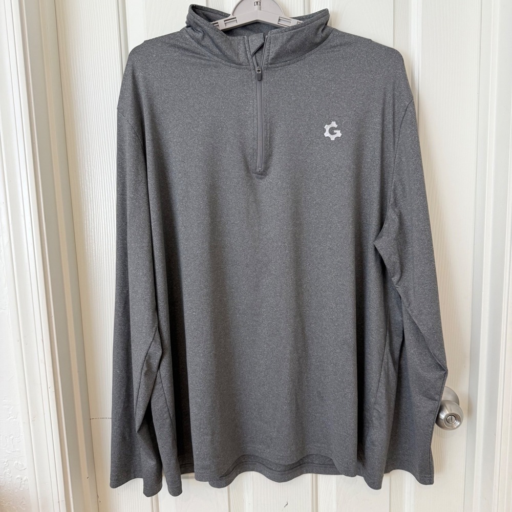 JumGear Mens 2XL Quarter Zip Pullover Heather‎ Gray Long Sleeve Performance Top